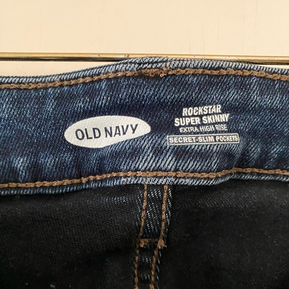 Old Navy Rockstar Blue Denim High Rise Skinny Jeans Size 10 - Picture 3 of 4